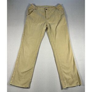 Mens Kavu Straight Leg Chino Pants 36x32 Khaki Flat Front Cotton